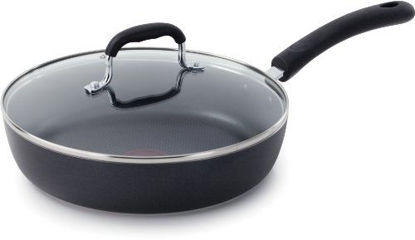 Picture of T-fal E93897 Dishwasher Safe Cookware Fry Pan with Lid, 10-Inch, Black