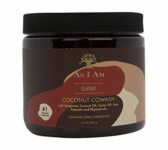 Picture of As I Am Coconut Cowash Cleansing Conditioner - 16 ounce - Gentle Daily Cleanser for Hair and Scalp - Removes Residue - Adds and Preserves Moisture - Detangles and Rinses Easily