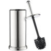 Picture of Home-it Toilet Brush Set Chrome Toilet Brush for Tall Toilet Bowl and Toilet Brush Holder with Lid Great Toilet Bowl Cleaner