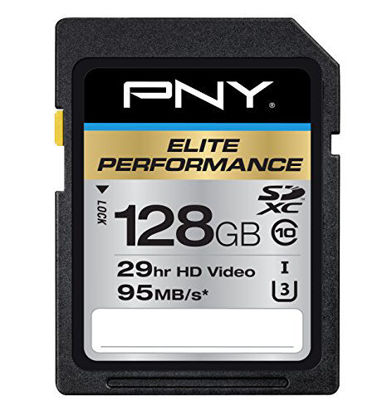 Picture of PNY 128GB Elite Performance Class 10 U3 SDXC Flash Memory Card