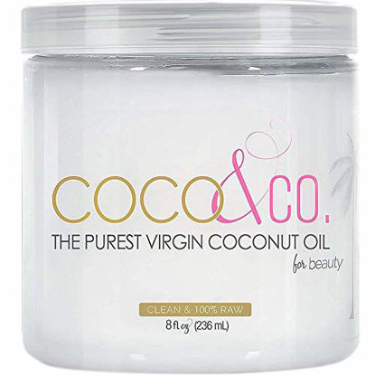 Picture of COCO & CO. Organic Pure Extra Virgin Coconut Oil for Hair & Skin, Beauty Grade, 8 Fl Oz (Pack of 1)