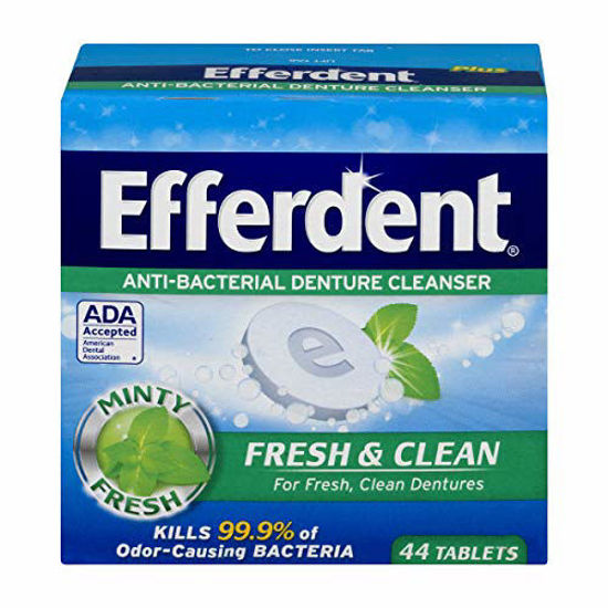 Picture of Efferdent Denture Cleanser Tablets, Fresh & Clean, White Minty 44 Count (Pack of 1)