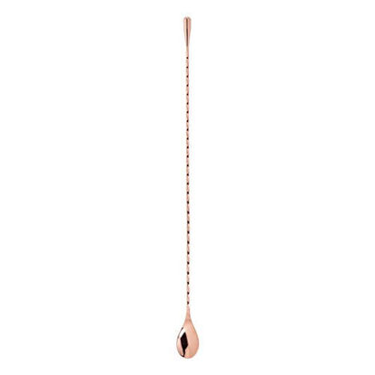 Picture of Viski Weighted Barspoon with Full Twisted Stem Handle Cocktail Spoon, Tool for Mixing Glasses, Bartending Swizzle Stick, 15.75", Copper
