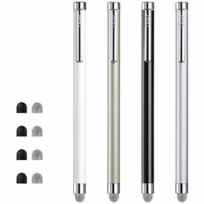 Picture of Stylus, ChaoQ 4 Pcs Mesh Fiber Tip Stylus Pens for Universal Touch Screens Devices, with 4 Extra Replaceable Mesh Fiber Tips and 4 Extra Rubber Tips