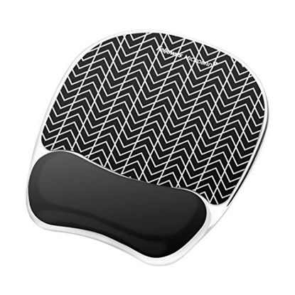 Picture of Fellowes Photo Gel Mouse Pad and Wrist Rest with Microban Protection, Black Chevron (9549901)