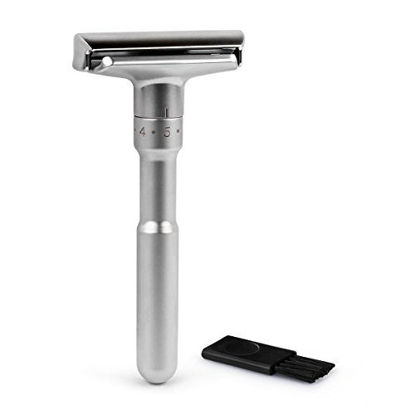 Picture of QSHAVE Adjustable Double Edge Classic Safety Razor (1 Razor & 5 pcs Titanium Coated Blades)