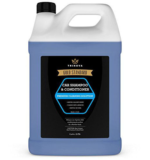 Car Wash Gallon - Soap and Conditioner Clean and Condition Paint Without Damaging Wax Protection - 1 Gallon 128oz TriNova