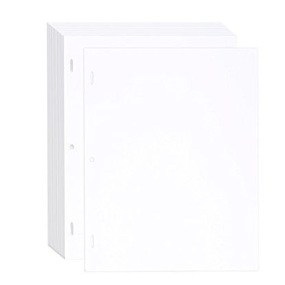 Picture of 3 Hole Punched White Drawing Paper, Letter Size (8.5 x 11 in,100 Sheets)