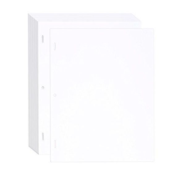 Picture of 3 Hole Punched White Drawing Paper, Letter Size (8.5 x 11 in,100 Sheets)