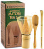 Picture of BambooWorx Japanese Tea Set, Matcha Whisk (Chasen), Traditional Scoop (Chashaku), Tea Spoon, The Perfect Set to Prepare a Traditional Cup of Matcha.