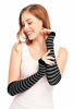 Picture of Punk Gothic Rock Long Arm Warmer Fingerless Gloves, Black Grey