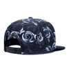 Picture of Premium Floral Black White Rose Twill Adjustable Snapback Hat Hip-Hop Flat Peaked Baseball Caps