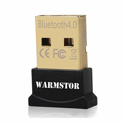 Picture of Warmstor Bluetooth Adapter, CSR 4.0 USB Dongle Bluetooth Receiver/Transfer Gold Plated for Laptop PC Computer Support Windows 10 8 7 Vista XP 32/64 Bit
