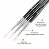 Picture of Winstonia Striping Nail Art Brushes for Long Lines, Details, Fine Designs. 3 pcs Striper Brushes Set - AMAZING TRIO