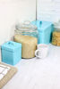 Picture of Home Basics Tin Kitchen Food Storage Organization Canister Collection (Large Canister with Cover, Turquoise)