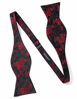 Picture of Mens Red Paisley Floral Suspenders Strong 6 Clips Y-Back Adjustable Trouser Braces Self BowTie Set for Party Work