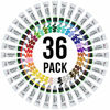 Picture of U.S. Art Supply Professional 36 Color Set of Acrylic Paint in Large 18ml Tubes - Rich Vivid Colors for Artists, Students, Beginners - Canvas Portrait Paintings - Color Mixing Wheel