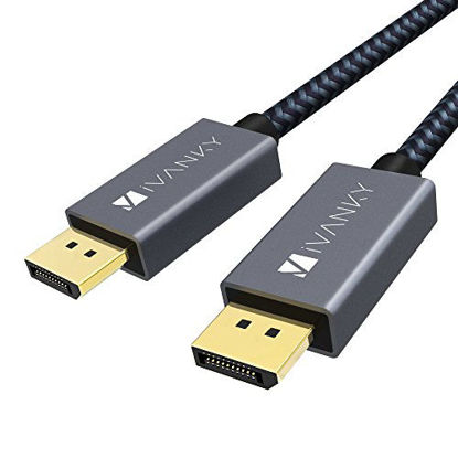 Picture of DisplayPort to DisplayPort Cable 6.6ft, iVANKY 4K DisplayPort 1.2 Cable [4K@60Hz, 2K@165Hz, 2K@144Hz], Nylon Braided High Speed DP Cable, Compatible with PC, Laptop, TV - Grey