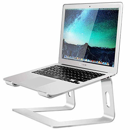 Picture of Soundance Laptop Stand, Aluminum Computer Riser, Ergonomic Laptops Elevator for Desk, Metal Holder Compatible with 10 to 15.6 Inches Notebook Computer, Silver