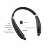 Picture of Foldable Bluetooth Headset, Beartwo Lightweight Retractable Bluetooth Headphones for Sports&Exercise, Noise Cancelling Stereo Neckband Wireless Headset (with carry case)