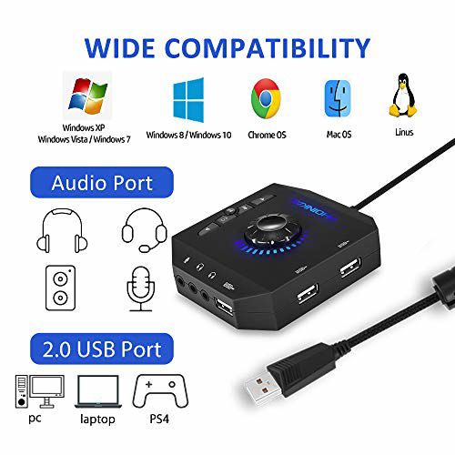 Getuscart Phoinikas External Sound Card Usb Audio Adapter With 3 5mm Headphone And Microphone