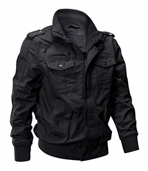 Buy TACVASEN Men's Jackets-Bomber Jacket Fall Winter Warm Windbreaker Full  Zip Casual Padded Coats, Black, XX-Large at Amazon.in