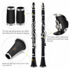 Picture of Eastar B Flat Clarinet Black Ebonite Clarinet Student Beginner, Nickel-plated Keys, with Mouthpiece, Protective Cap, 2 Connector, 8 Occlusion Rim, Clarinet Stand, 3 Reeds, Hard Case and More Keys