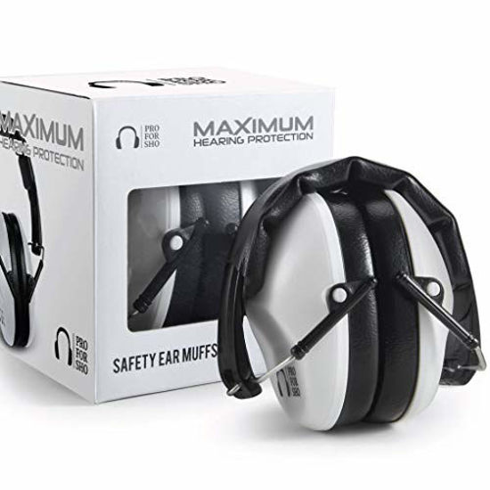 Picture of Pro For Sho 34dB Shooting Ear Protection - Special Designed Ear Muffs Lighter Weight & Maximum Hearing Protection - Standard Size, White