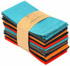 Picture of Ruvanti Multi Color Cloth Napkins 12 Pack 18X18 Inch Durable Linen Napkins - Soft and Comfortable Reusable Fabric Napkins -Perfect Table Napkins/Cotton Dinner Napkins/Cocktail Napkins for Home Use