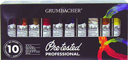 Picture of Grumbacher Pre-Tested Oil Paint, 24ml/0.81 oz Tube, 10-Color Set (P1030G)