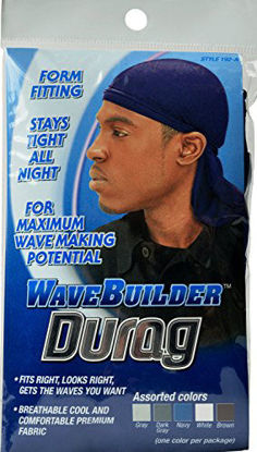 Picture of Wavebuilder Premium Stretch Durag for Smooth and Uniform Hair Waves, Assorted (Color May Vary) (192-A)