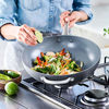 Picture of GreenPan Lima 12.5" Ceramic Non-Stick Open Wok with Helper Handle, Black -