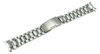 Picture of RECHERE Stainless Steel Bracelet Watch Band Strap Curved End Solid Links Color Silver (18mm)