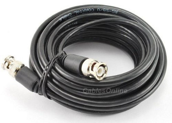 Picture of Cablesonline 25 Ft. RG58 Coaxial Cable w/BNC Male Connectors, Black (R-1025)