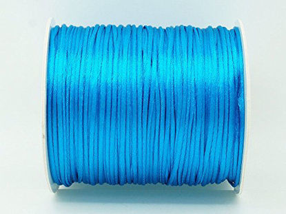 Picture of TURQUOISE 1mm Bugtail Satin Cord Shamballa Macrame Beading Nylon Kumihimo String (210ft Spool)