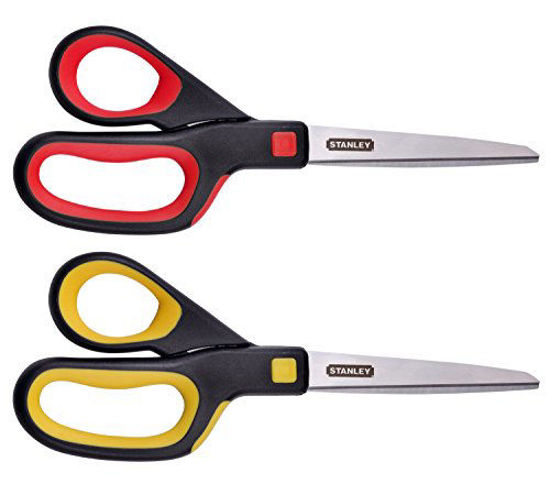 Picture of Stanley 8 Inch All-Purpose Ergonomic Scissor, Pack of 2 (SCI8EST-2PK), Assorted Colors