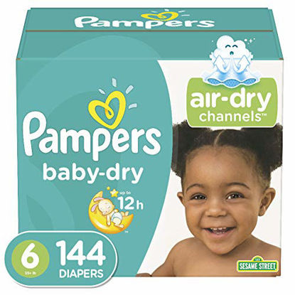 Picture of Diapers Size 6, 144 Count - Pampers Baby Dry Disposable Baby Diapers, ONE MONTH SUPPLY