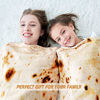 Picture of CASOFU Burritos Blanket, Double Sided Giant Flour Tortilla Throw Blanket, Novelty Tortilla Blanket for Your Family, 285 GSM Soft and Comfortable Flannel Taco Blanket for Adults. (Beige, 60 inches)