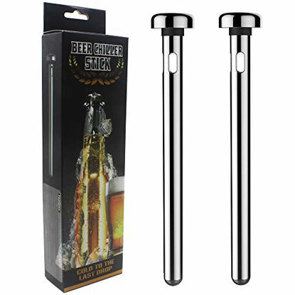 Picture of CHILDHOOD 2 Pack of Stainless Steel Beer Chiller Stick for Bottles Beverage Cooler Cooling Sticks-Birthday Gifts for Men Beer Lovers, Fathers Day Gifts