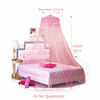 Picture of BCBYou Pink Princess Bed Canopy Netting Mosquito Net Round Lace Dome for Twin Full and Queen Size Beds Crib with Jumbo Swag Hook