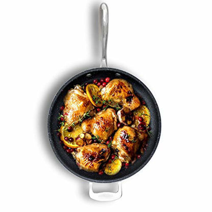Picture of Granite Stone 14 Nonstick Frying Pan with Ultra Durable Mineral and Diamond Triple Coated Surface, Family Sized Open Skillet with Stainless Steel Stay Cool & Helper Handle, Oven and Dishwasher Safe