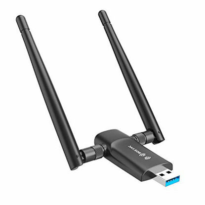 Picture of Wireless USB WiFi Adapter for PC - 802.11AC 1200Mbps Dual 5Dbi Antennas 5G/2.4G WiFi USB for PC Desktop Laptop MAC Windows 10/8/8.1/7/Vista/XP/Mac10.6/10.13, WiFi USB Computer Network Adapters