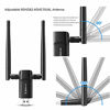 Picture of Wireless USB WiFi Adapter for PC - 802.11AC 1200Mbps Dual 5Dbi Antennas 5G/2.4G WiFi USB for PC Desktop Laptop MAC Windows 10/8/8.1/7/Vista/XP/Mac10.6/10.13, WiFi USB Computer Network Adapters