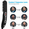 Picture of Cayzor Beard Straightener Comb for Men - Upgraded Professional Electric Mens Beard Straightening Heated Brush Portable Anti-Scald 5 Adjustable Temperatures & LCD Display with Carrying Bag