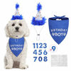 Picture of Dog Birthday Bandana Boy Scarf and Reusable Dog Birthday Hat with 0-8 Figures