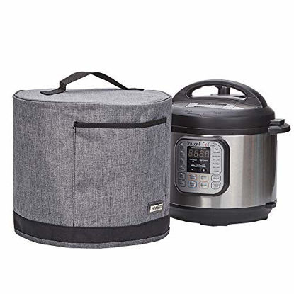 Picture of HOMEST Dust Cover with Pockets for Instant Pot 6 Quart, Insulated Pressure Cooker Cover with Easy to Clean Lining, Grey