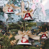 Picture of Attraction Design Christmas Jingle Bell Hanging Ornament Set of 2, 3.5X3.15 Inch Rustic Christmas Tree Snowman Decoration Bell Ornament Wall Door Hanging Decoration Party Decor Xmas Gifts