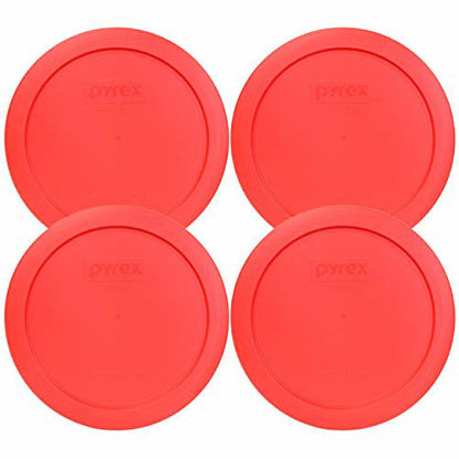 Picture of Pyrex 7201-PC Round Red 6.5" 4 Cup Lid for Glass Bowl 4 Pack