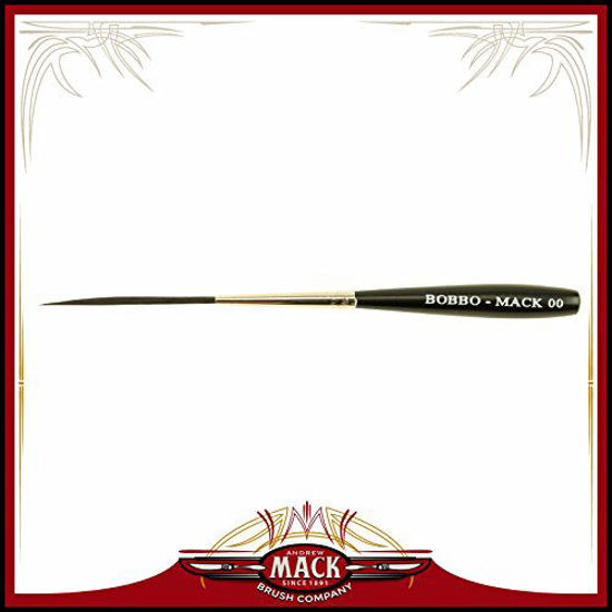 Picture of Size 00 Series Bobbo-Mack Super Quad 4 Action Scroll Pinstriper Brush Blue Squirrel & Black Synthetic Hair