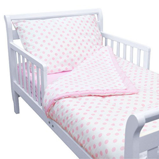 Picture of TL Care 100% Cotton Percale Toddler Bed Set, Pink, for Girls